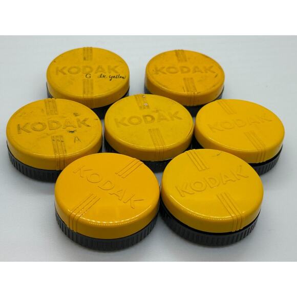 Lot of 8 Vintage Kodak Yellow Filter Cases Made In USA - Empty Cases Only